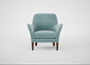 Wallis Armchair Smart Luxe Velvet Mineral Blue / Walnut Stained