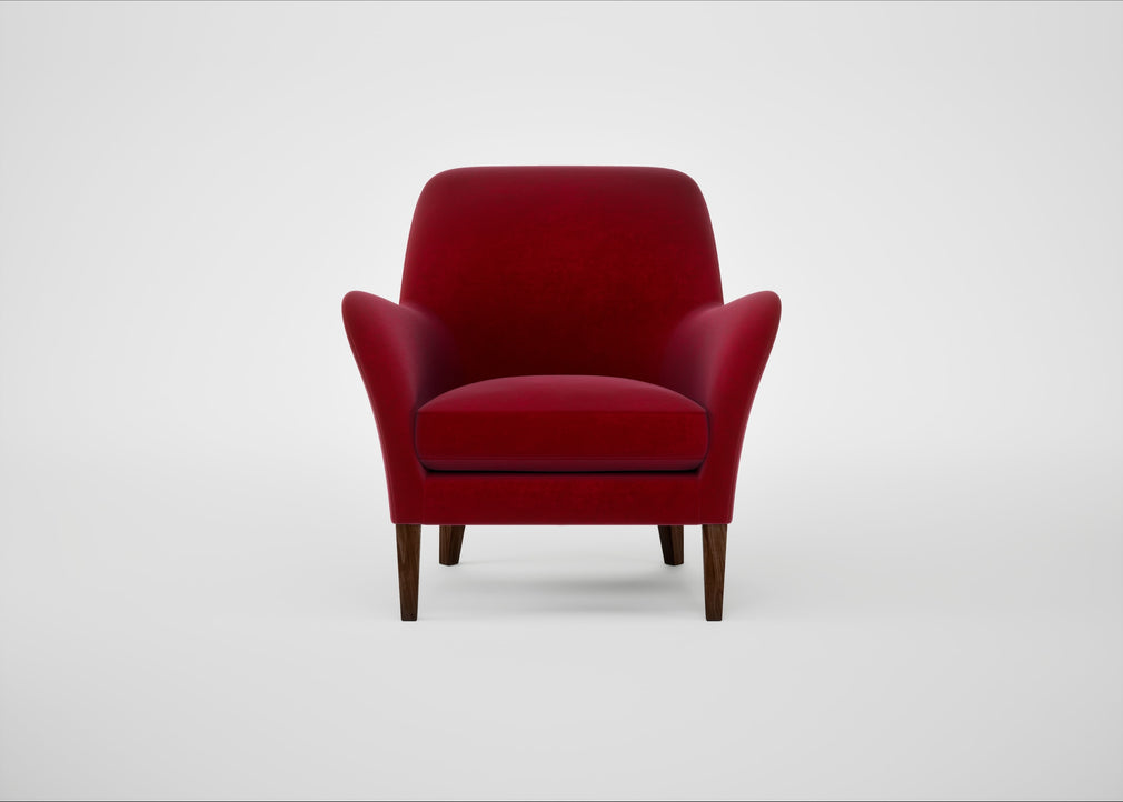 Wallis Armchair Smart Luxe Velvet Mulberry / Walnut Stained