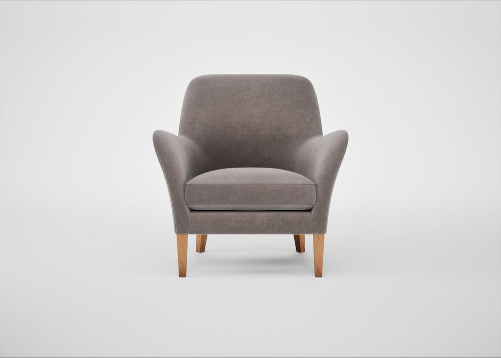 Wallis Armchair Smart Luxe Velvet Mushroom / Natural