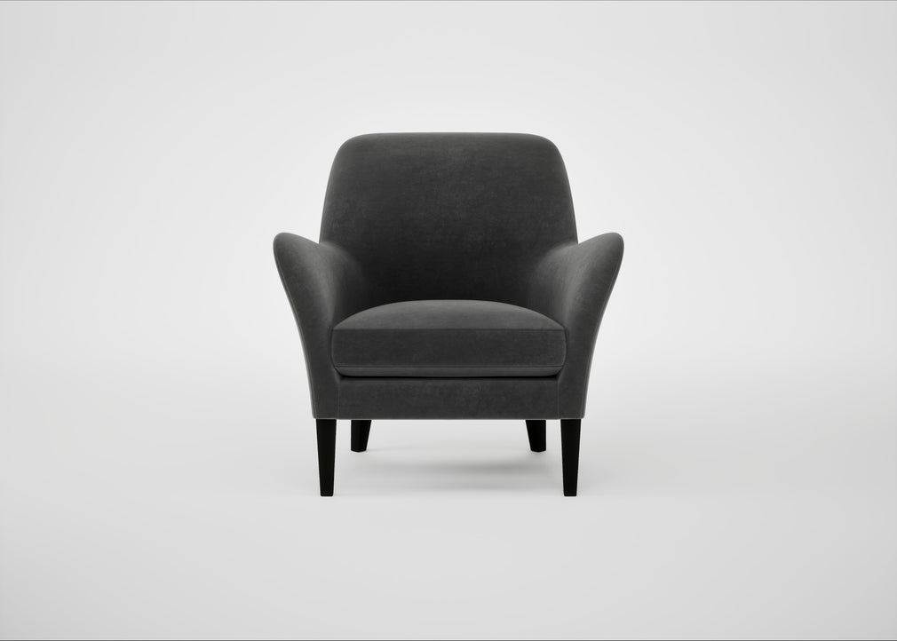 Wallis Armchair Smart Luxe Velvet Nickel / Black