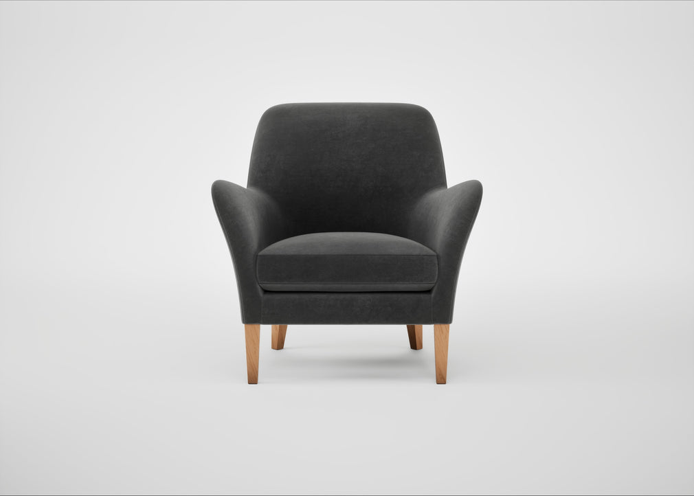 Wallis Armchair Smart Luxe Velvet Nickel / Natural