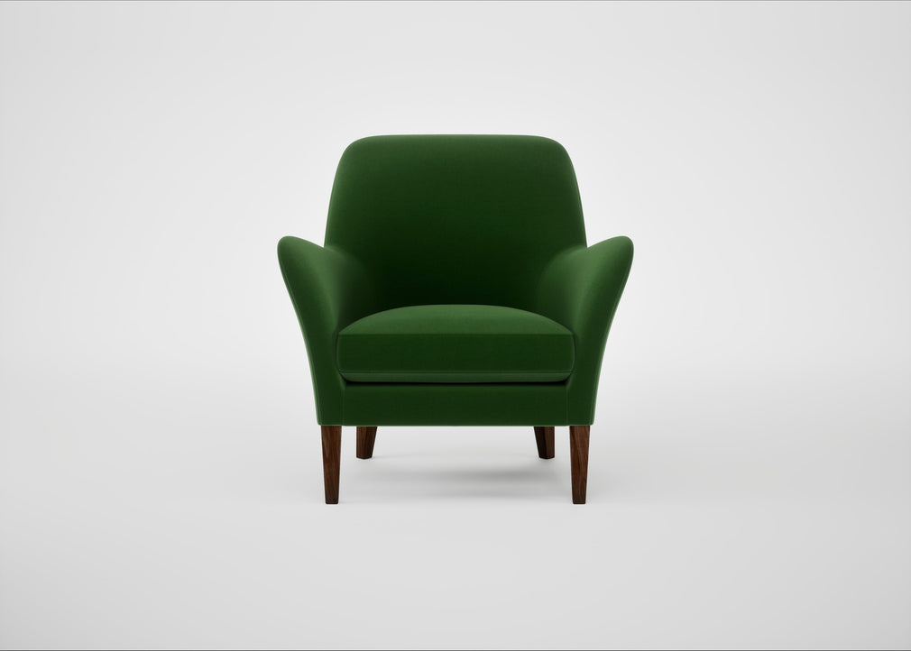 Wallis Armchair Smart Velvet Forest / Walnut Stained