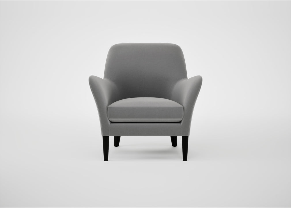 Wallis Armchair Smart Velvet Mercury / Black