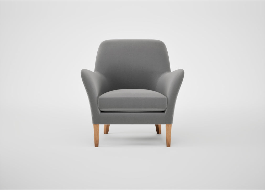 Wallis Armchair Smart Velvet Mercury / Natural