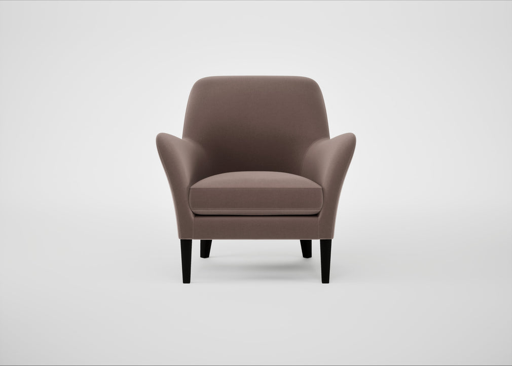 Wallis Armchair Smart Velvet Mouse / Black