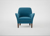 Wallis Armchair Smart Velvet Ocean Blue / Walnut Stained
