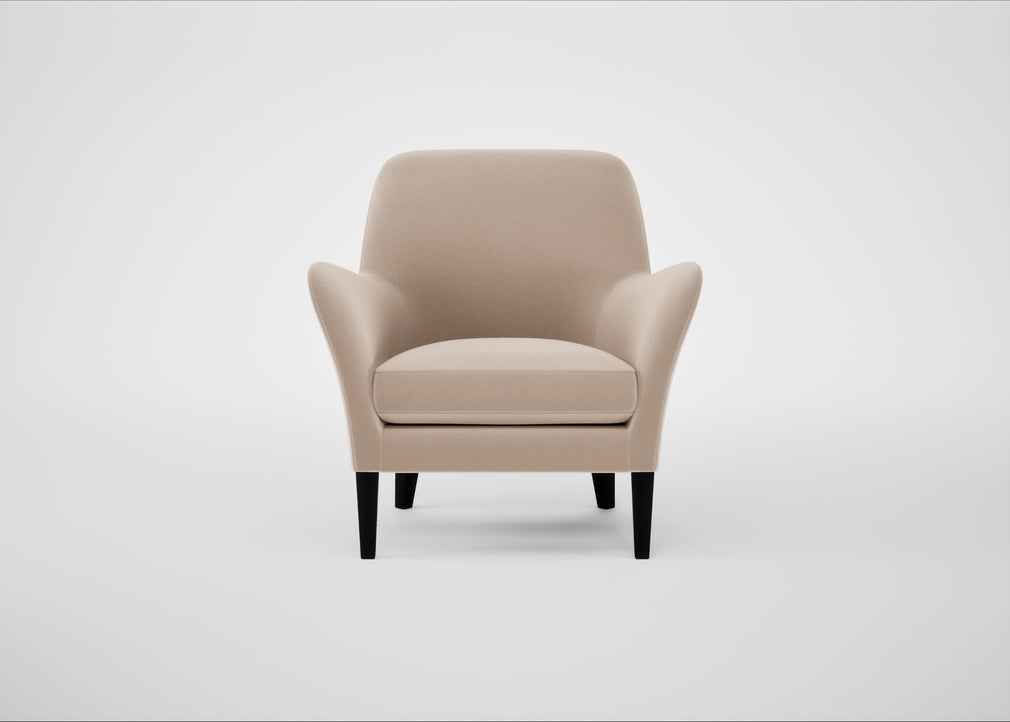 Wallis Armchair Smart Velvet Pebble / Black