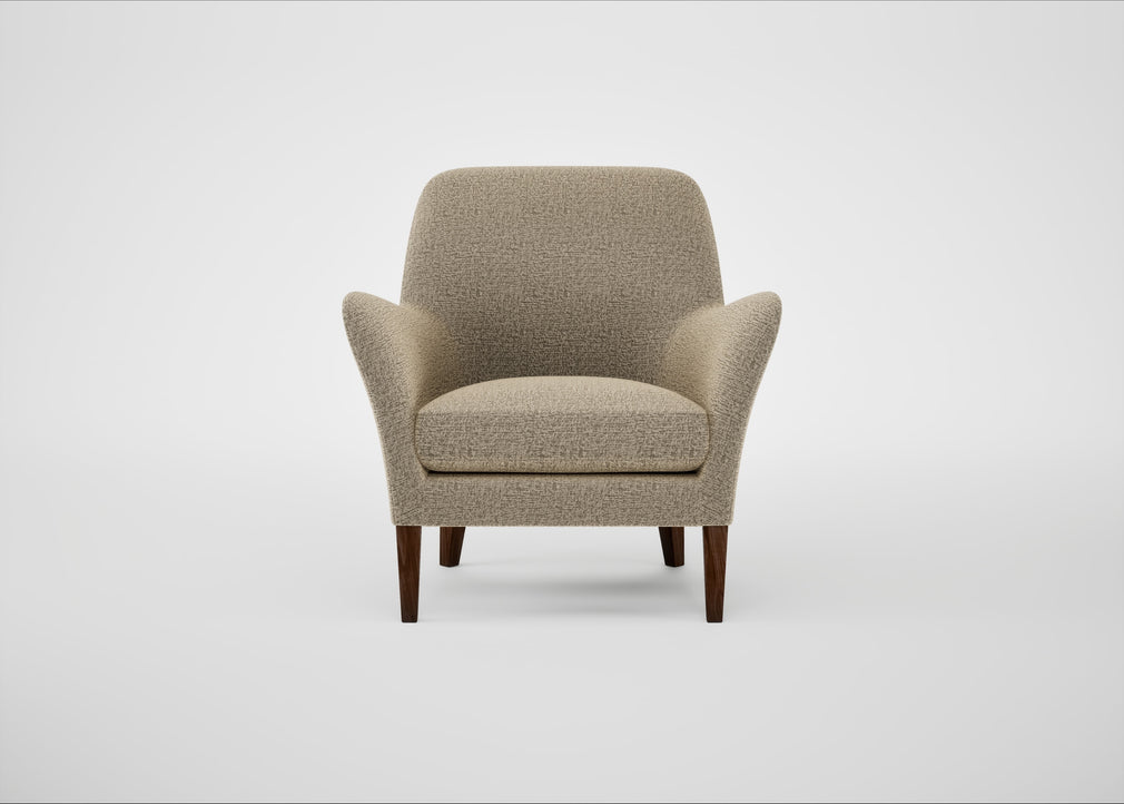 Wallis Armchair Boucle Velvet Rocky / Walnut Stained