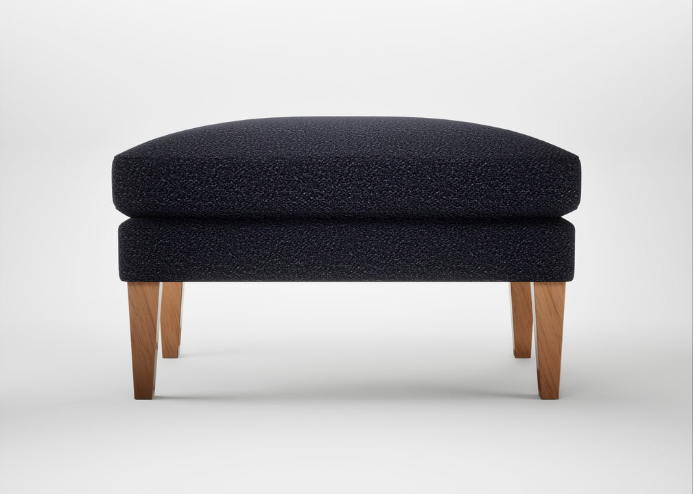 Wallis Ottoman Boucle Indigo / Natural