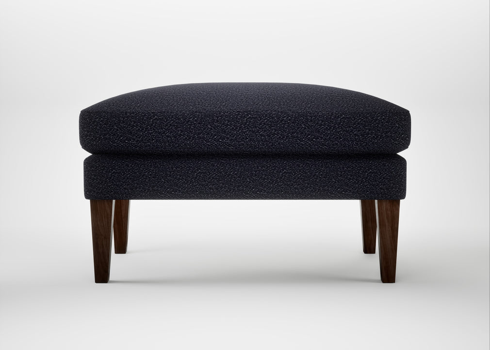 Wallis Ottoman Boucle Indigo / Walnut Stained