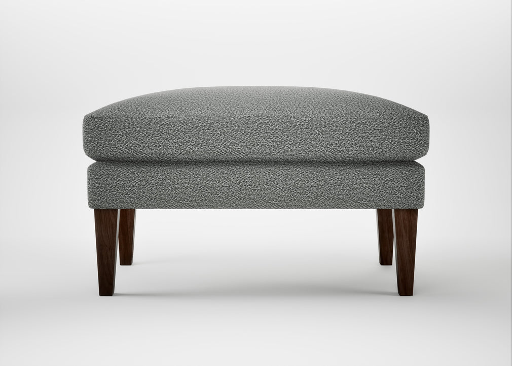 Wallis Ottoman Boucle Steel / Walnut Stained