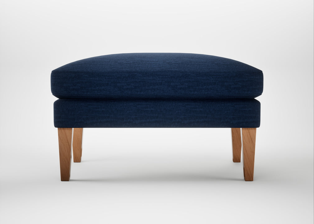 Wallis Ottoman Broad Weave Lagoon / Natural