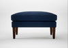 Wallis Ottoman Broad Weave Lagoon / Walnut Stained
