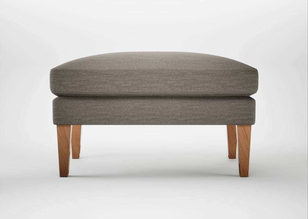 Wallis Ottoman Broad Weave Pebble / Natural