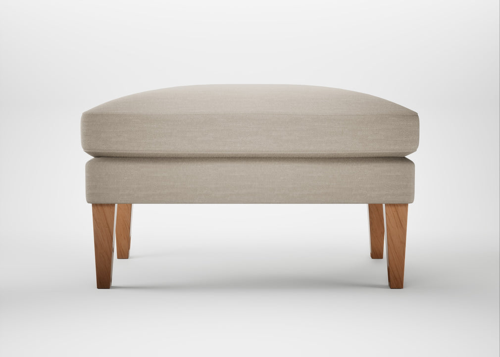 Wallis Ottoman Broad Weave Putty / Natural