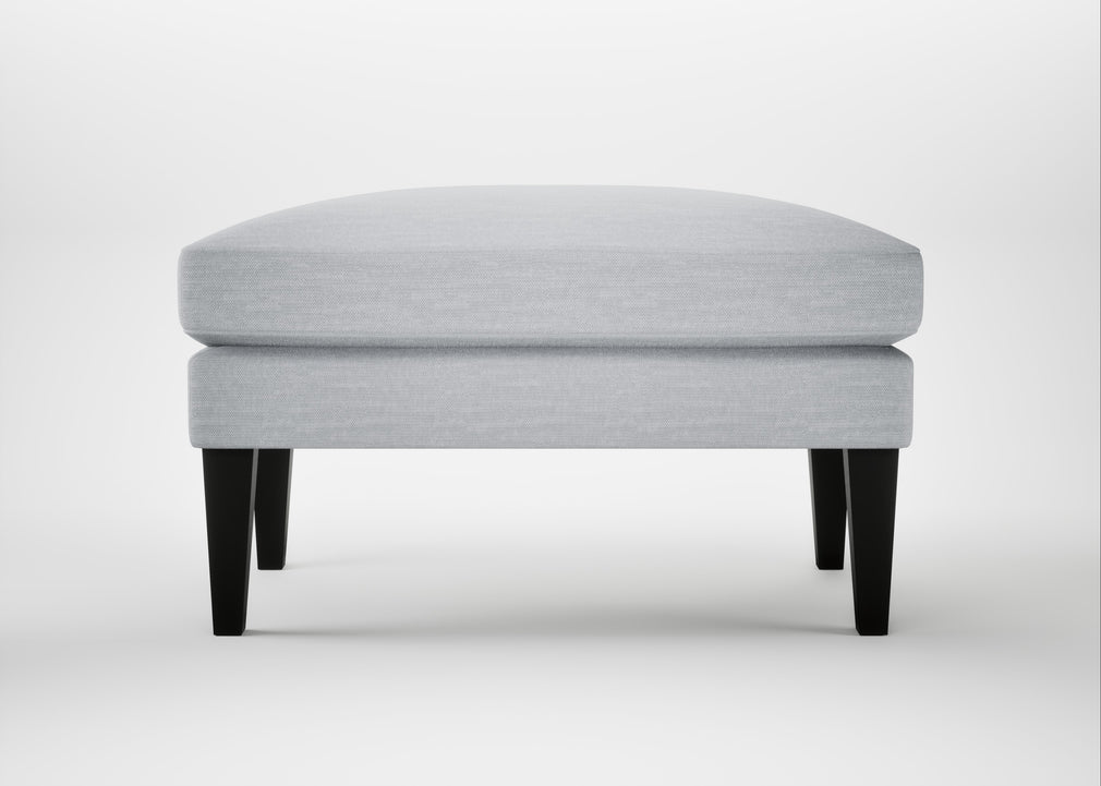 Wallis Ottoman Broad Weave Tin / Black