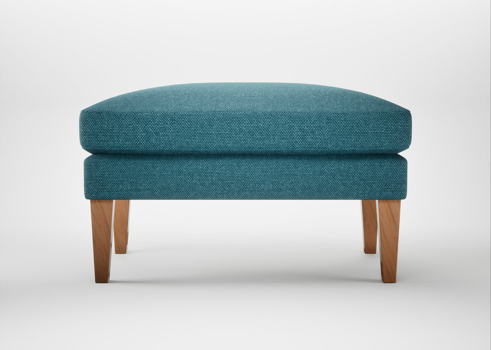 Wallis Ottoman Brushed Cotton Cadet / Natural