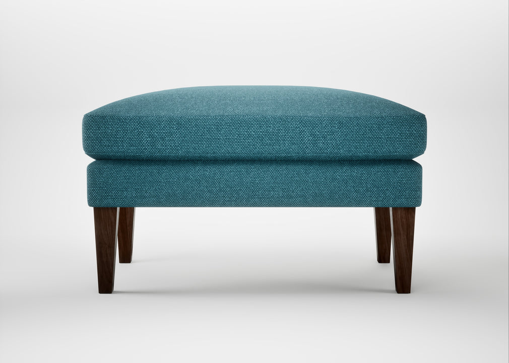 Wallis Ottoman Brushed Cotton Cadet / Walnut Stained