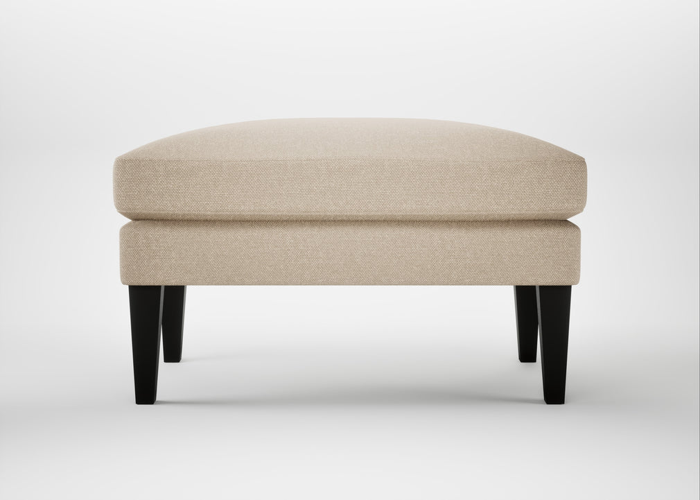 Wallis Ottoman Brushed Cotton Oat / Black