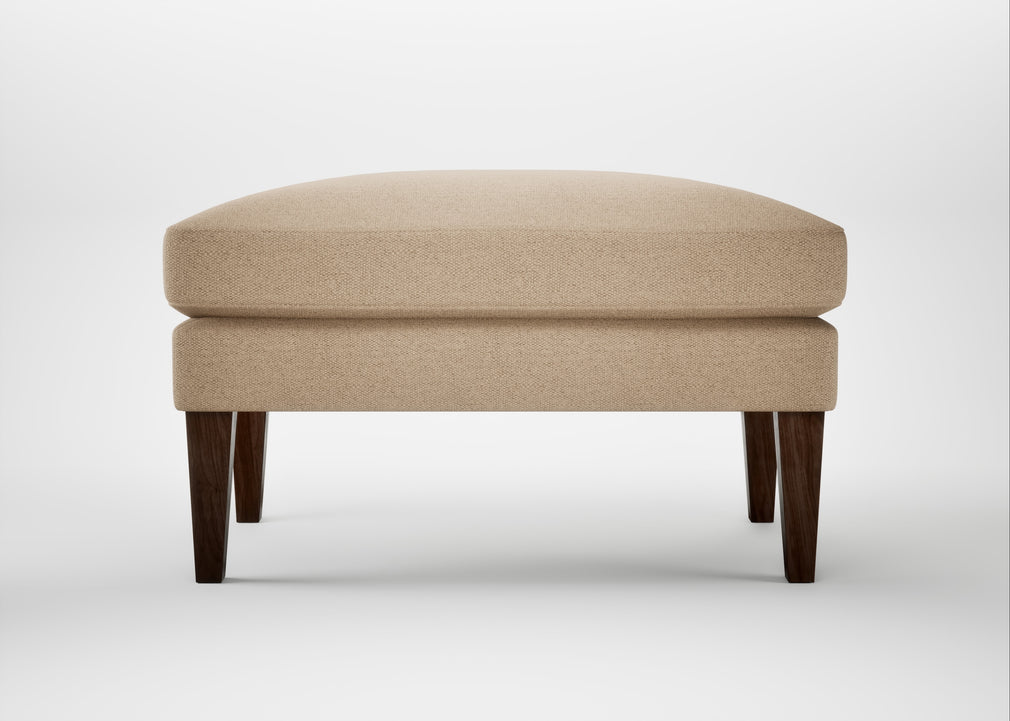 Wallis Ottoman Capelo Linen-Cotton Bamboo / Walnut Stained