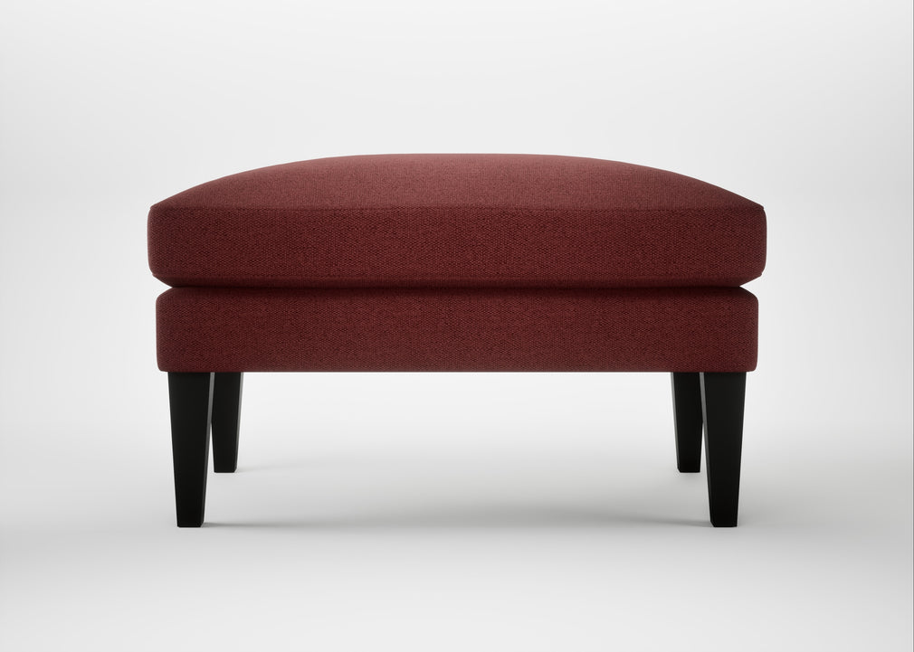 Wallis Ottoman Capelo Linen-Cotton Etruscan Red / Black