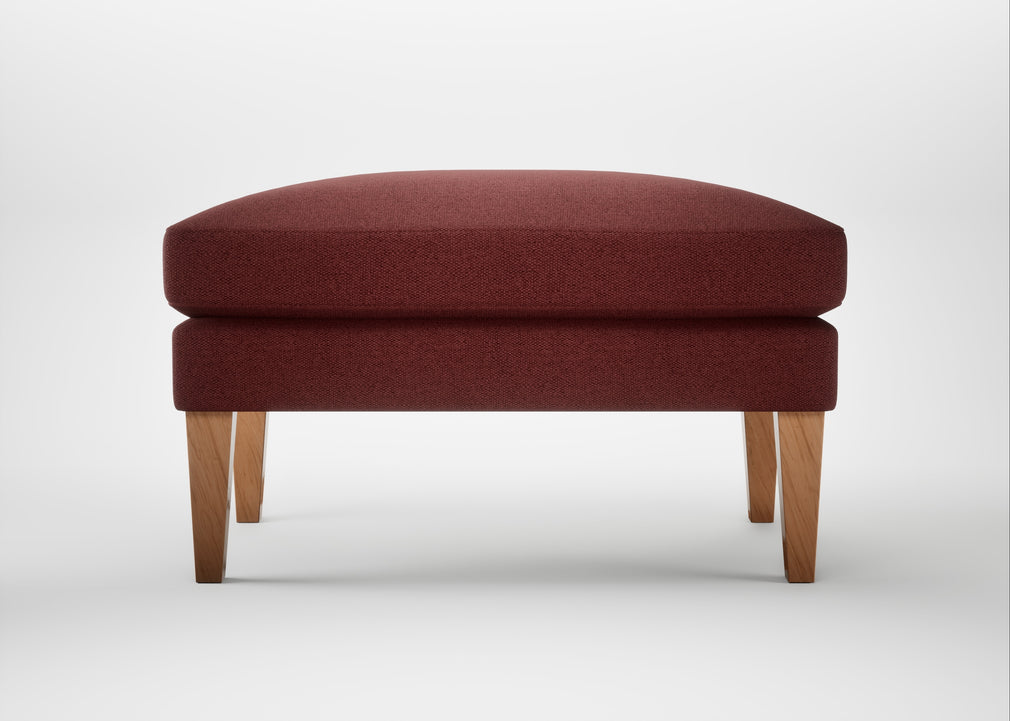 Wallis Ottoman Capelo Linen-Cotton Etruscan Red / Natural