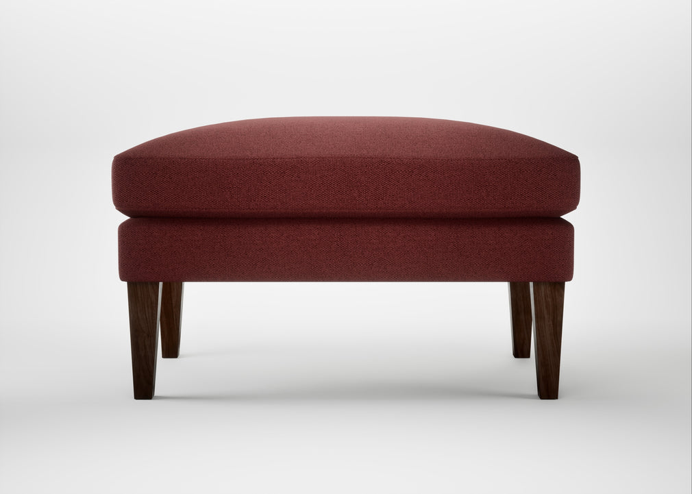 Wallis Ottoman Capelo Linen-Cotton Etruscan Red / Walnut Stained