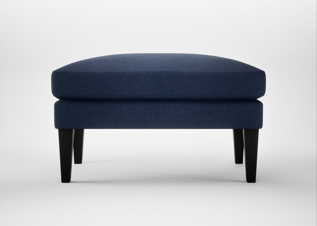Wallis Ottoman Capelo Linen-Cotton Inkspot / Black