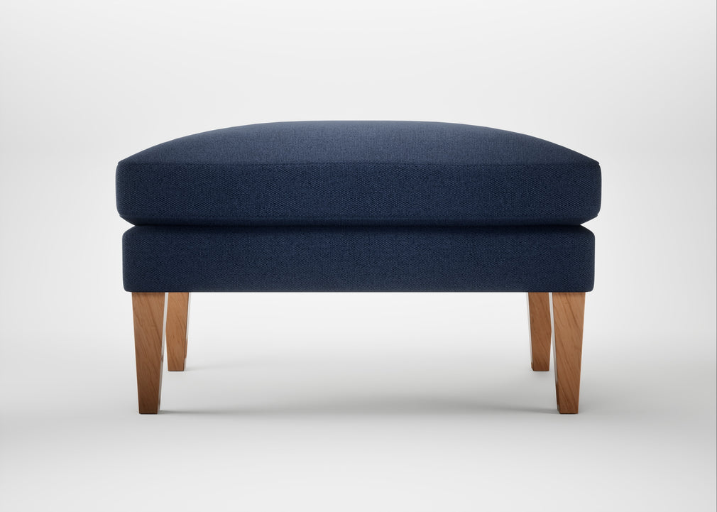 Wallis Ottoman Capelo Linen-Cotton Inkspot / Natural