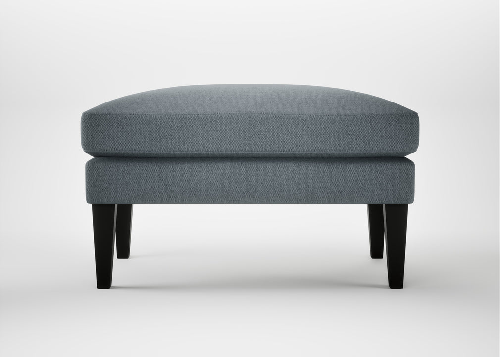 Wallis Ottoman Capelo Linen-Cotton Mineral / Black