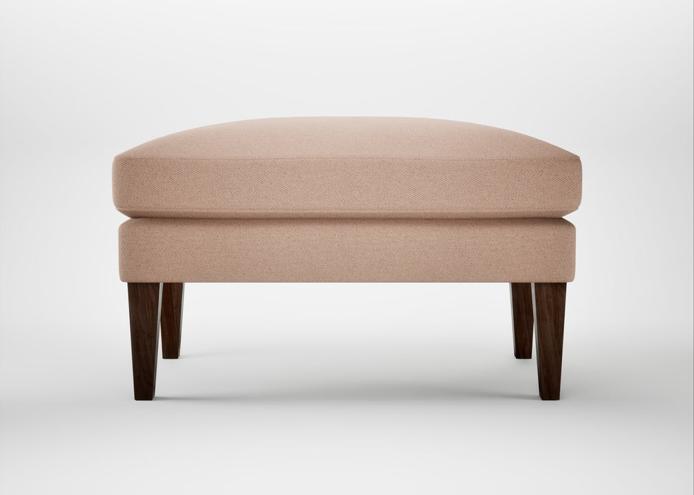 Wallis Ottoman Capelo Linen-Cotton Rosedale / Walnut Stained