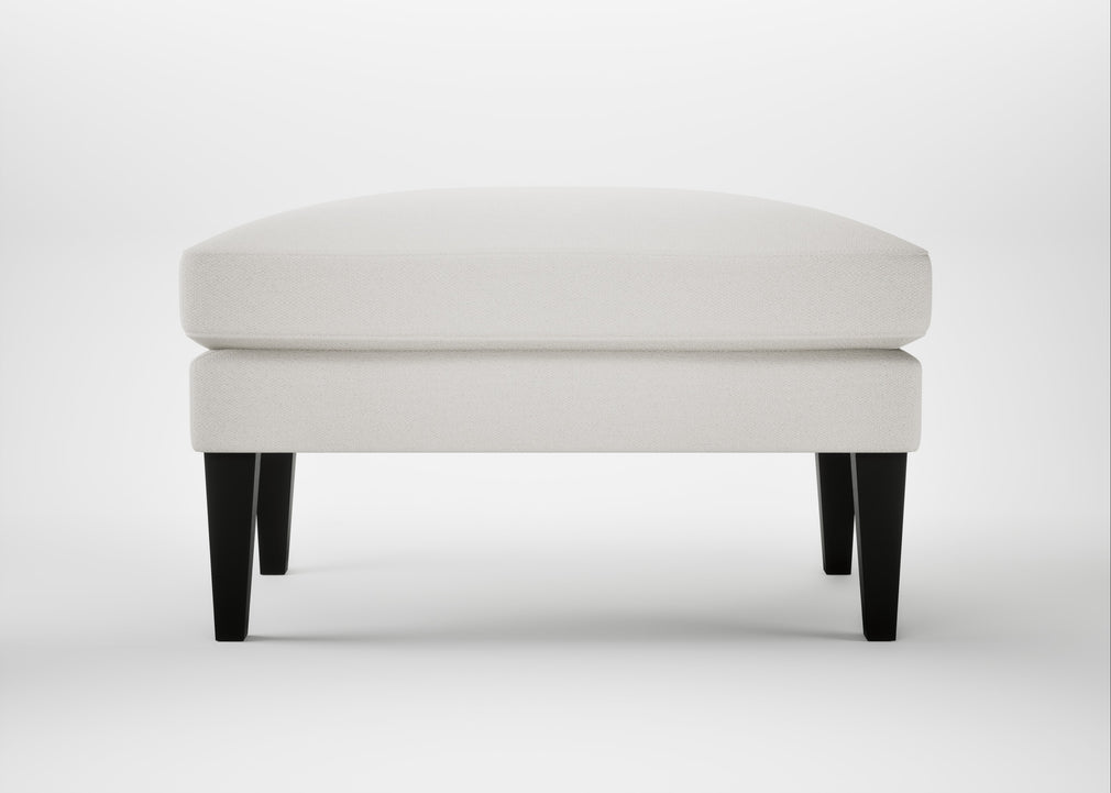 Wallis Ottoman Capelo Linen-Cotton Sea Salt / Black