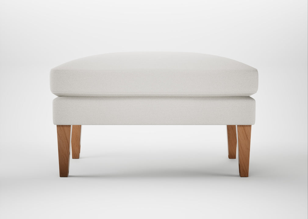 Wallis Ottoman Capelo Linen-Cotton Sea Salt / Natural