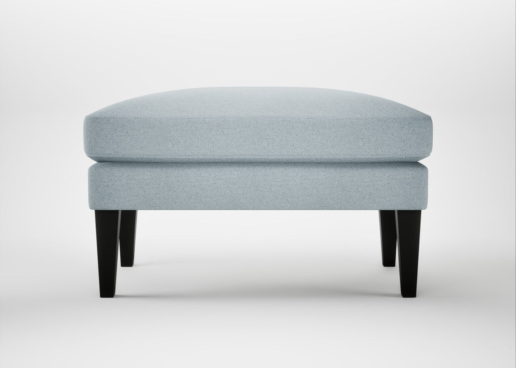 Wallis Ottoman Capelo Linen-Cotton Sea Shanty / Black
