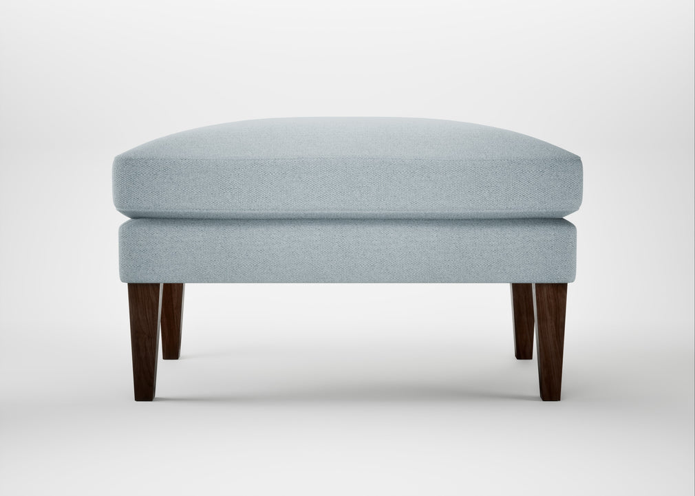 Wallis Ottoman Capelo Linen-Cotton Sea Shanty / Walnut Stained