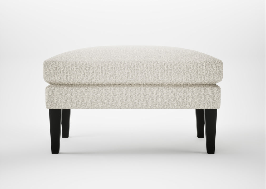 Wallis Ottoman Chunky Boucle Ecru / Black