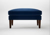 Wallis Ottoman Velvet Midnight / Walnut Stained