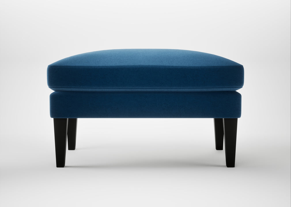 Wallis Ottoman Velvet Petrol / Black