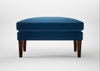Wallis Ottoman Velvet Petrol / Walnut Stained