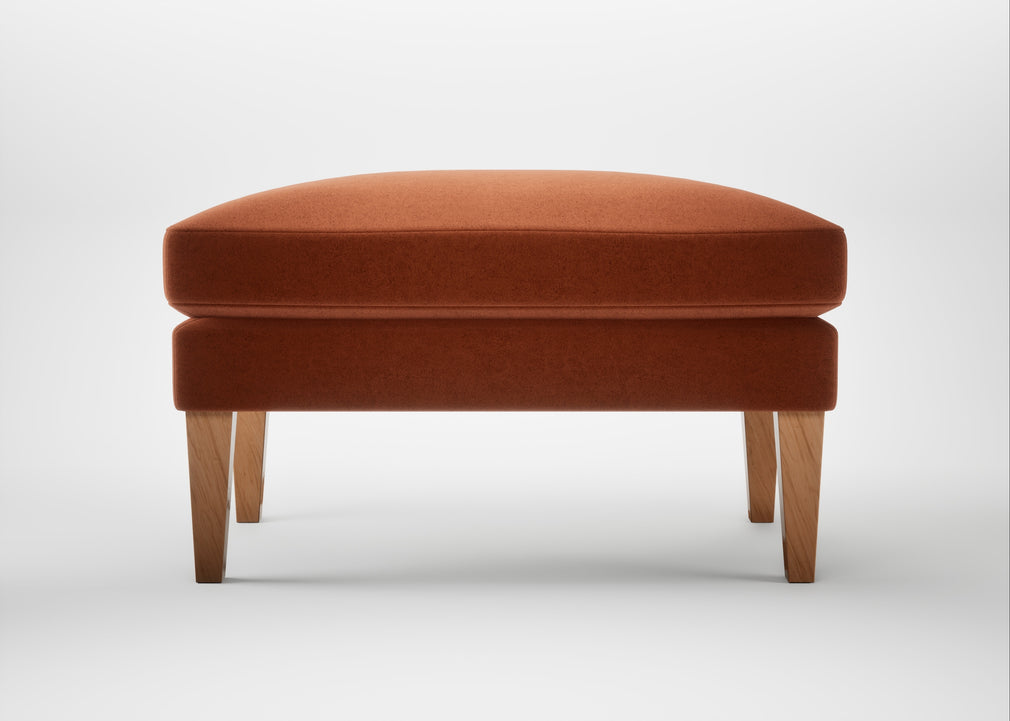 Wallis Ottoman Cotton Velvet Russet / Natural