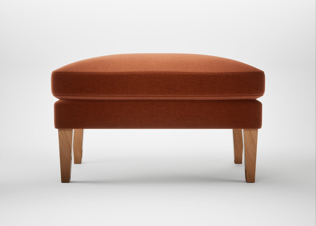 Wallis Ottoman Cotton Velvet Russet / Natural