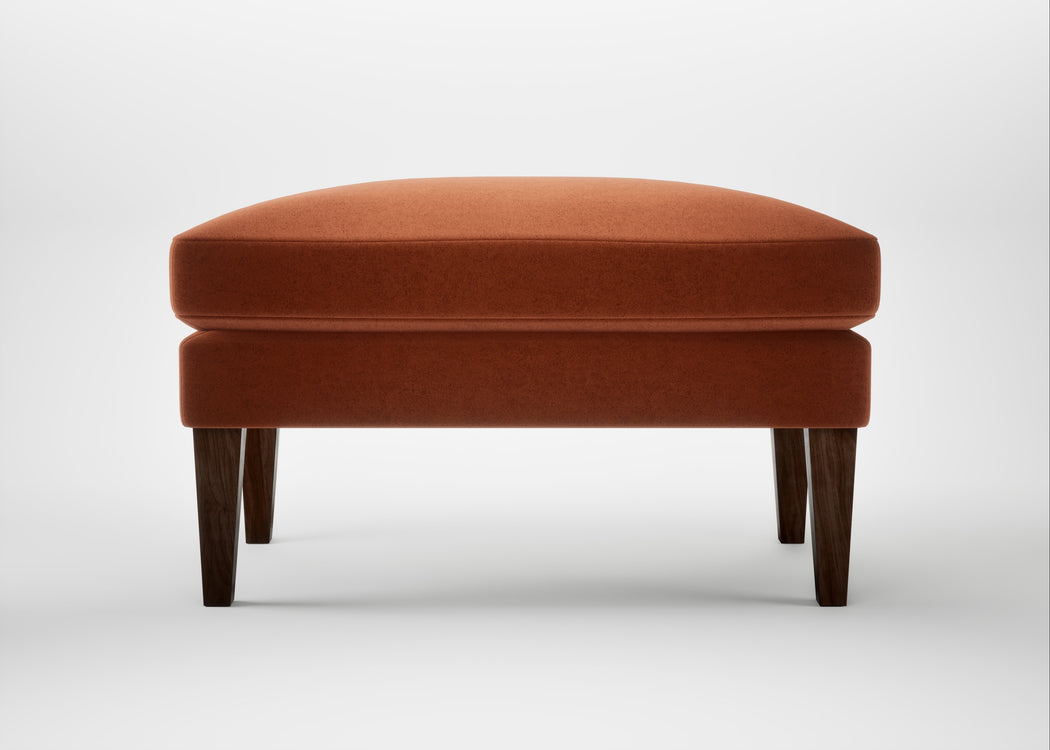 Wallis Ottoman Cotton Velvet Russet / Walnut Stained