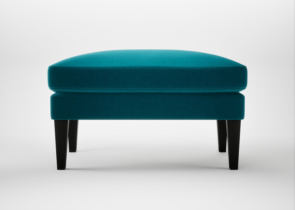 Wallis Ottoman Velvet Teal / Black