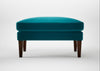 Wallis Ottoman Velvet Teal / Walnut Stained