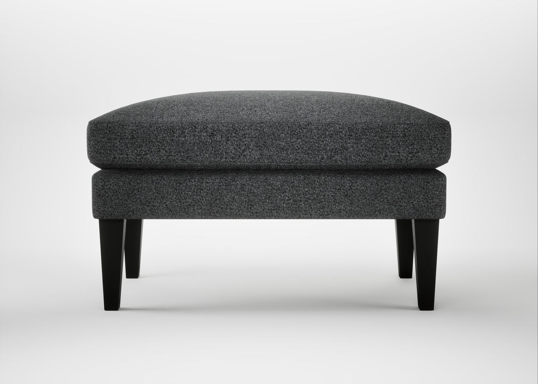 Wallis Ottoman Melton Wool Granite / Black