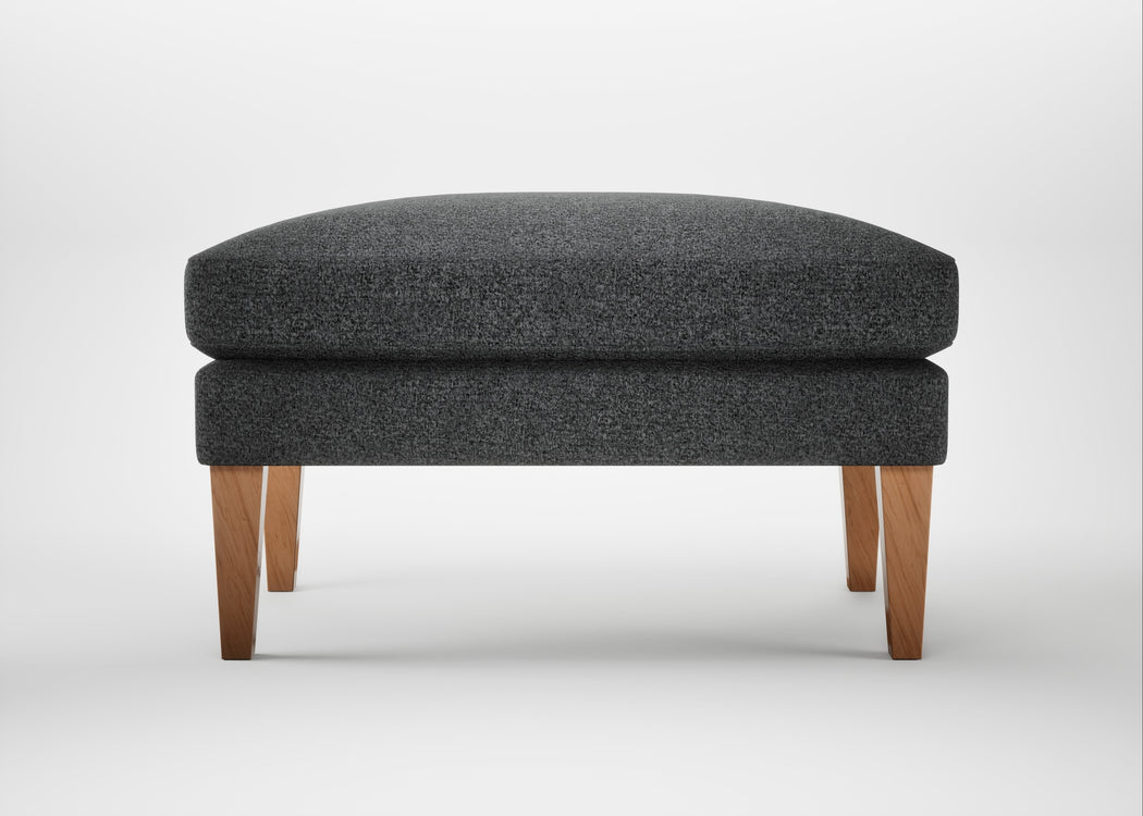 Wallis Ottoman Melton Wool Granite / Natural