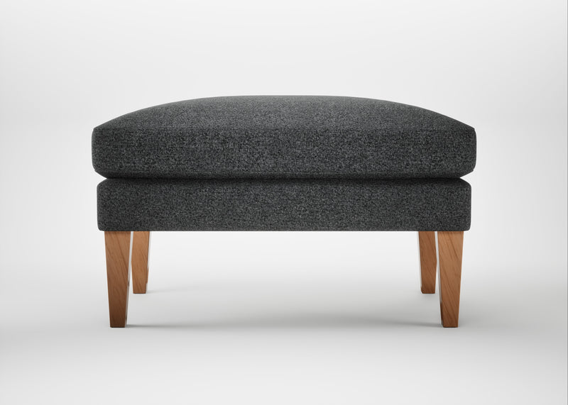 Wallis Ottoman Melton Wool Granite / Natural