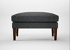 Wallis Ottoman Melton Wool Granite / Walnut Stained