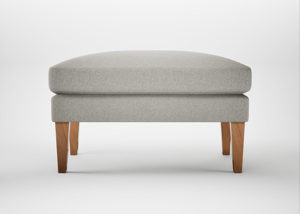Wallis Ottoman Melton Wool Limestone / Natural