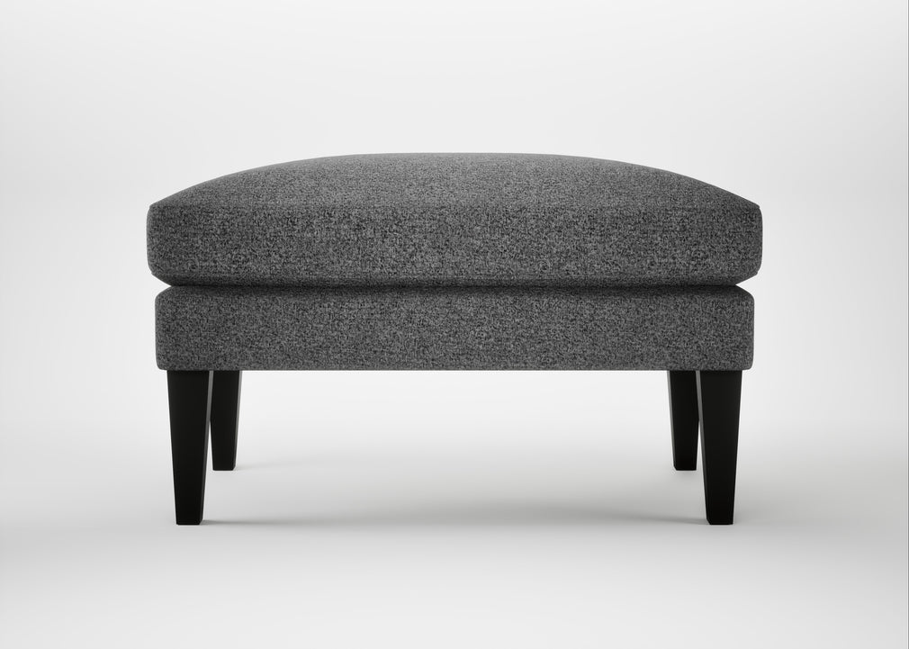 Wallis Ottoman Melton Wool Shale / Black